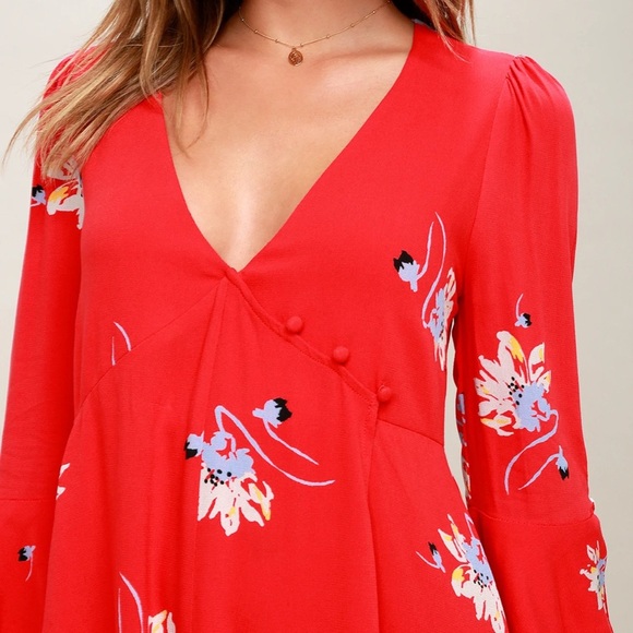 Free People Women's Floral Print Wrap Dress - Picture 9 of 10